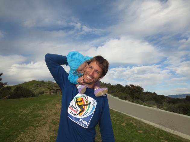 You favorite baby carrier. Daddy's shoulders!