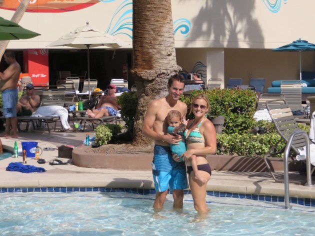 Here we are at the MGM pool