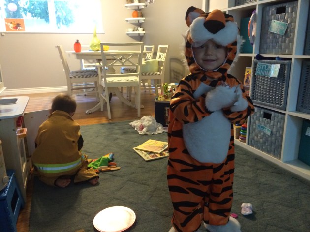 Trying on your Halloween Costume