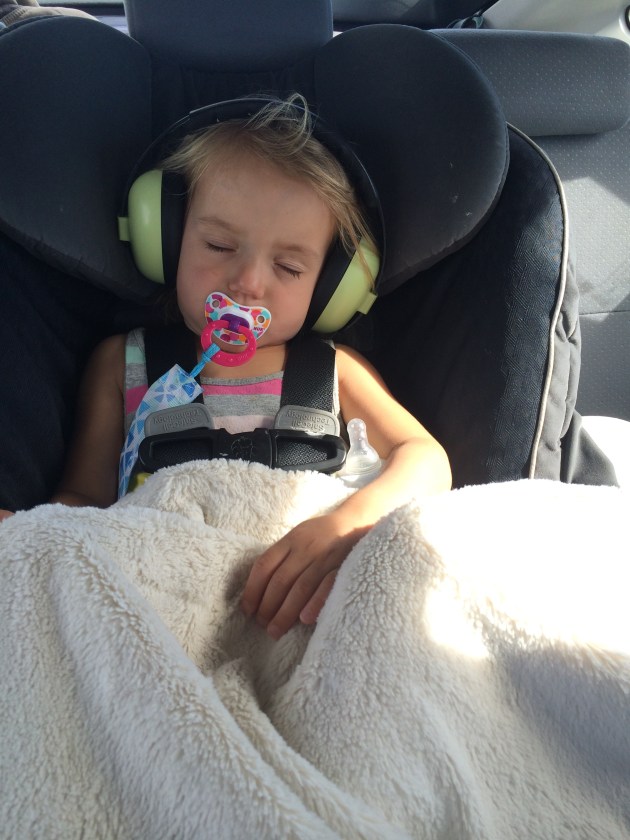 You slept with your headphones on so the car was quiet!