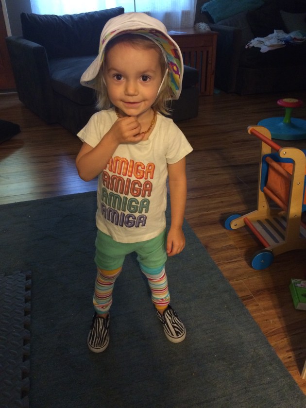 You have now started to insist that you dress yourself. Lucky us. 