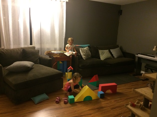 Here you are playing with Ali Saarela! Susan and Ossi's little girl. She is almost exactly one year older than you!