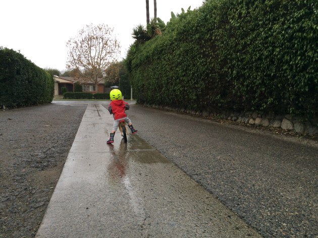 a bike ride in the rain.