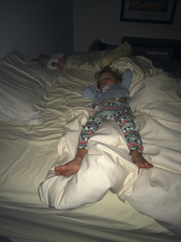 Sometimes when we come to bed we find you really taking your half out of the middle.