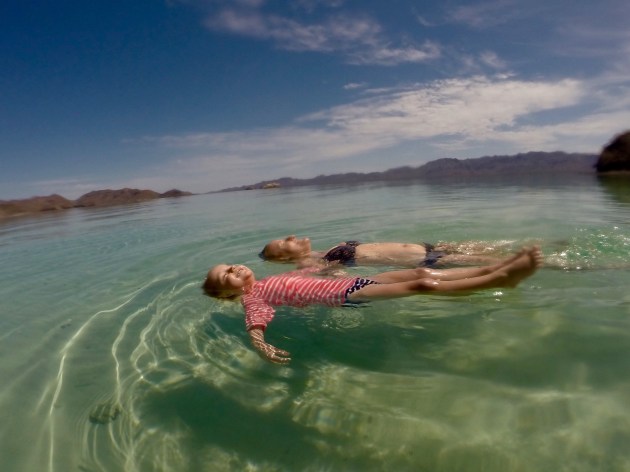 Sage and Liz floating